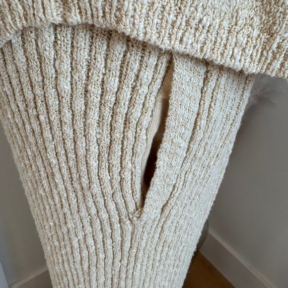Free People Beach Oatmeal Yellow Ribbed Knit Sweater Wide Leg Pant Tank Set  XS - Picture 10 of 12